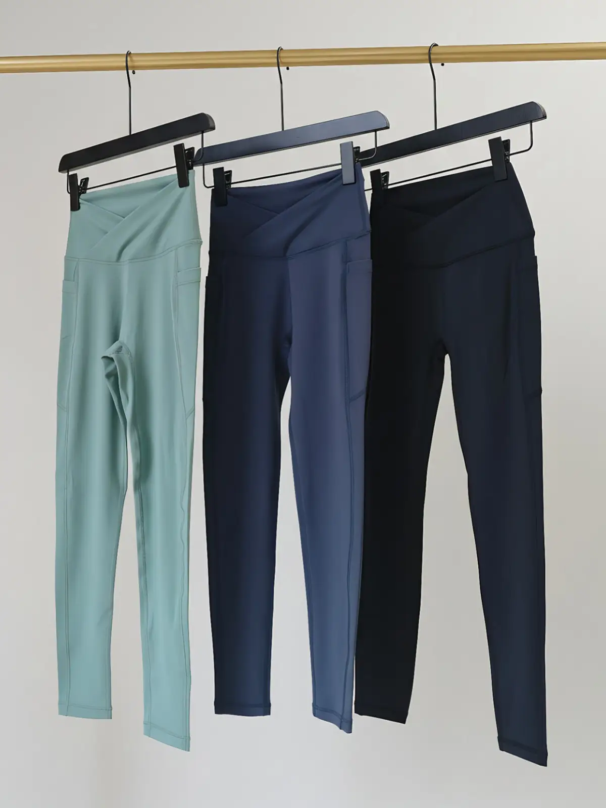 Women's V-Neck High Waist Fitness Leggings Mint Green - Image 8