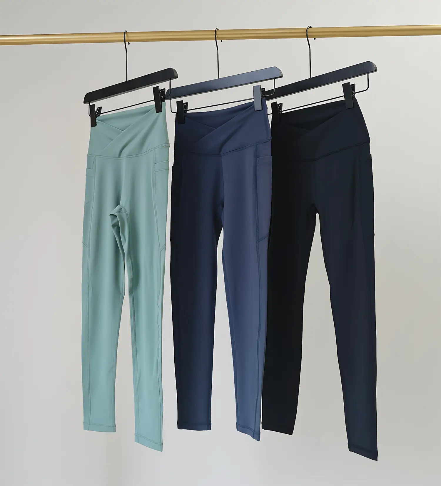 Women's V-Neck High Waist Fitness Leggings Mint Green — feature 1