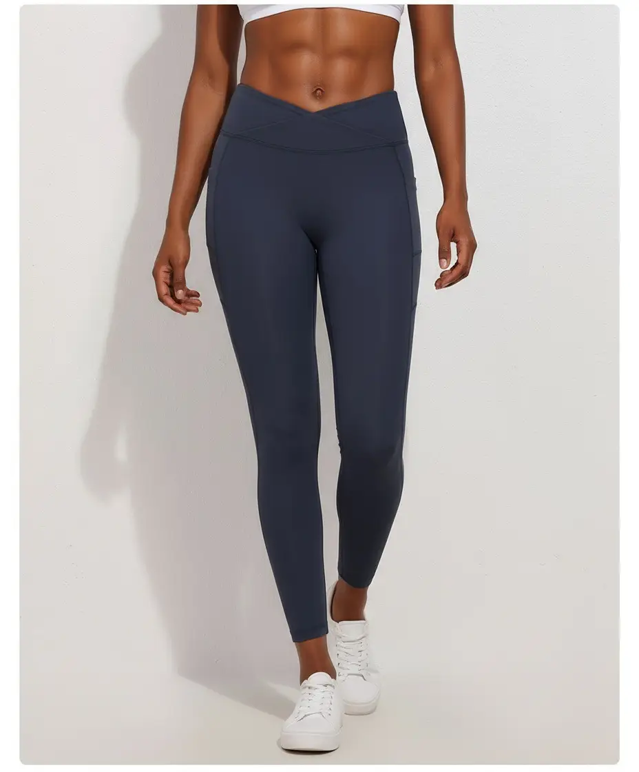 Women's V-Neck High Waist Fitness Leggings Mint Green — feature 20