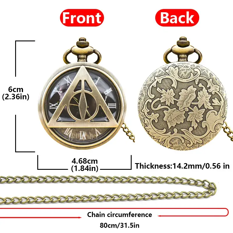Retro Deathly Hallows Pocket Watch with Necklace — feature 3