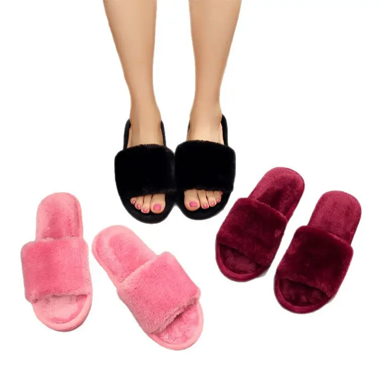 Cross-Border Ready-Made Cotton Slippers for Men and Women, Indoor and Outdoor Furry Slippers, Plush Spring and Autumn Slippers, Small Orders, Customized Delivery