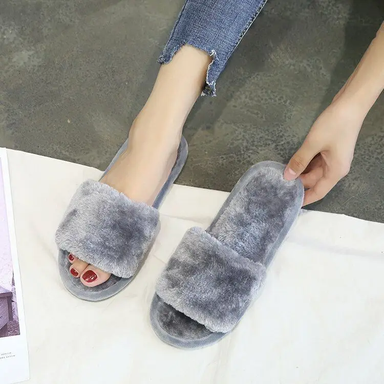 Cross-Border Ready-Made Cotton Slippers for Men and Women, Indoor and Outdoor Furry Slippers, Plush Spring and Autumn Slippers, Small Orders, Customized Delivery