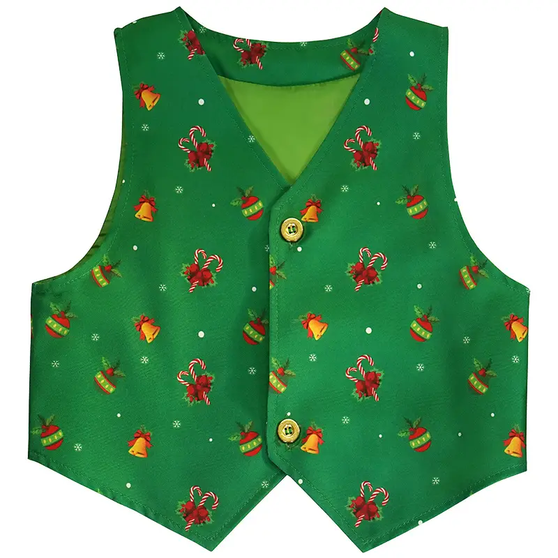 Christmas Elf Costume for Kids Red Vest & Hat Set — feature 8