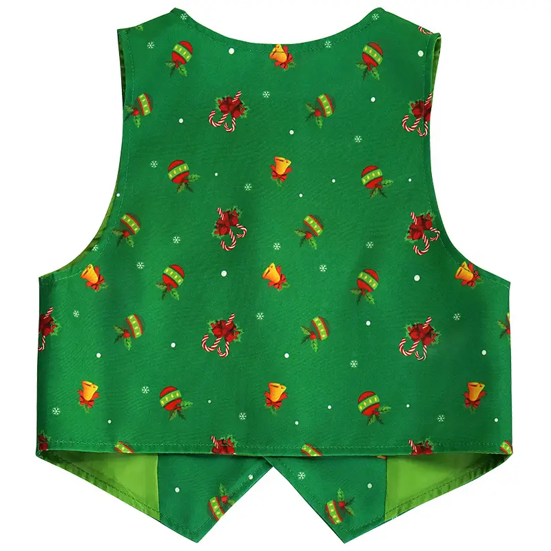 Christmas Elf Costume for Kids Red Vest & Hat Set — feature 9
