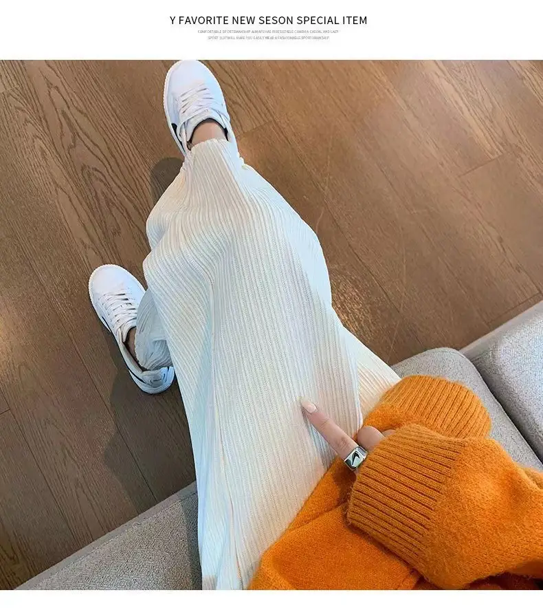 Women Fleece Leg-Tied Casual Pants High Waist Lace-Up Long Pants — feature 21