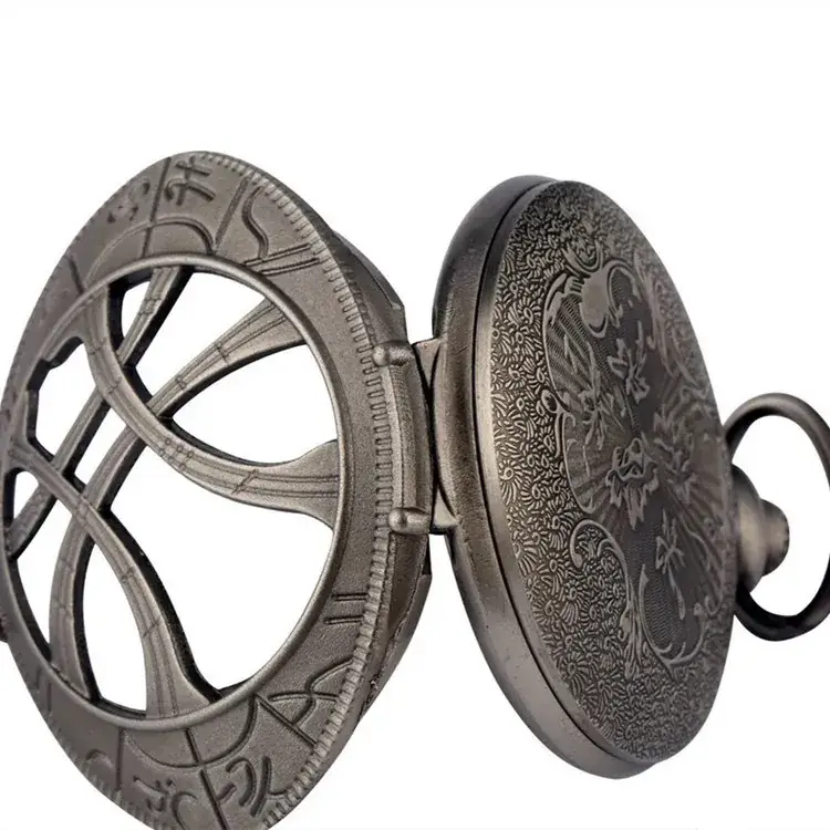 Golden Angel Magic Eye Pocket Watch with Green Gem - Image 5