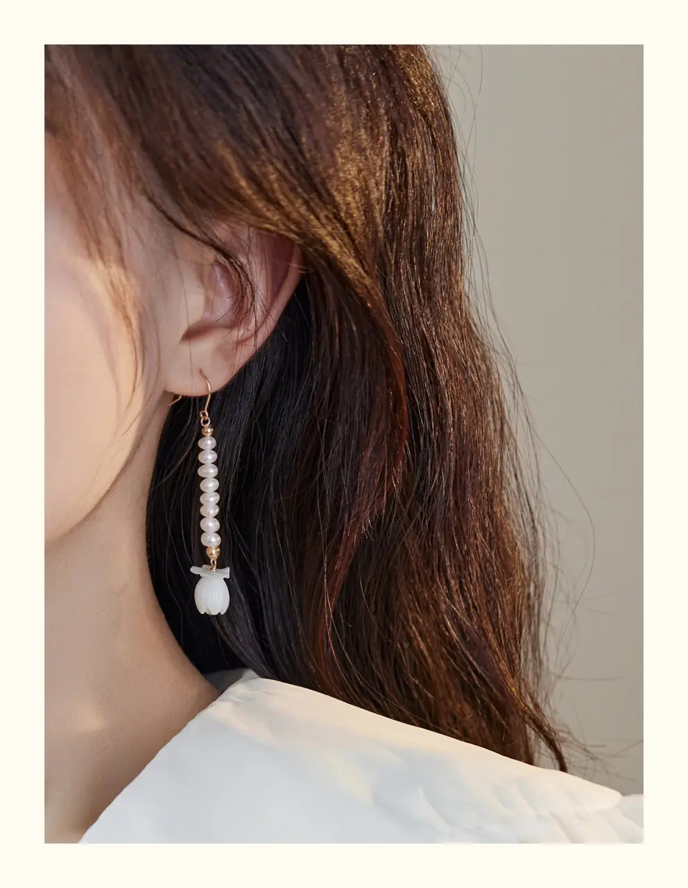 Natural Pearl Earrings for Women with Long Design — feature 10
