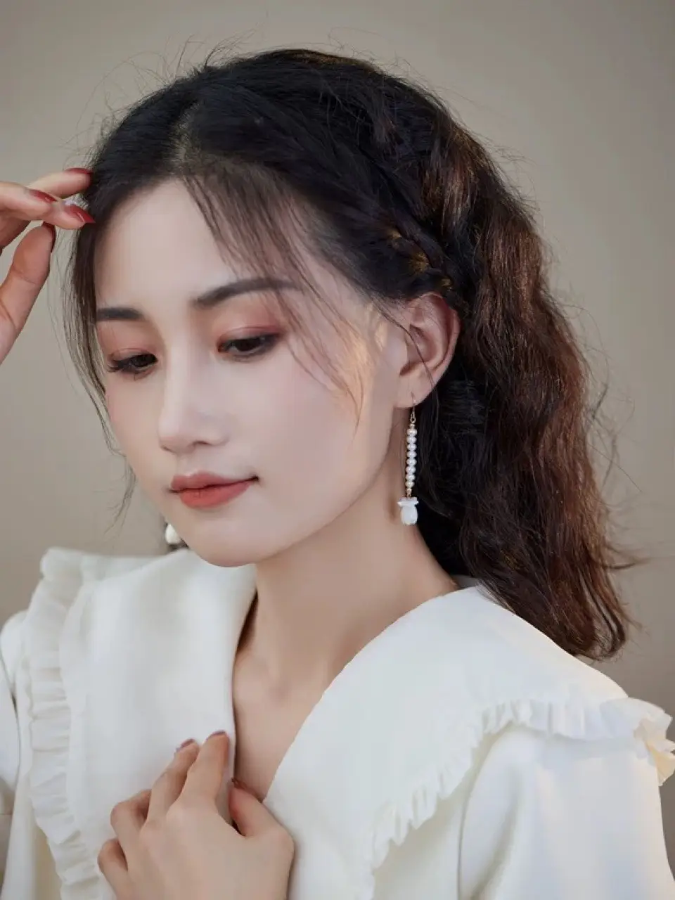 Natural Pearl Earrings for Women with Long Design — feature 3