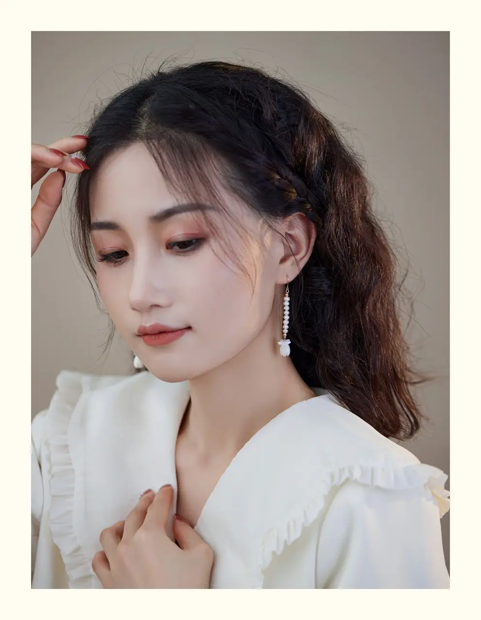 Natural Pearl Earrings for Women with Long Design — feature 7