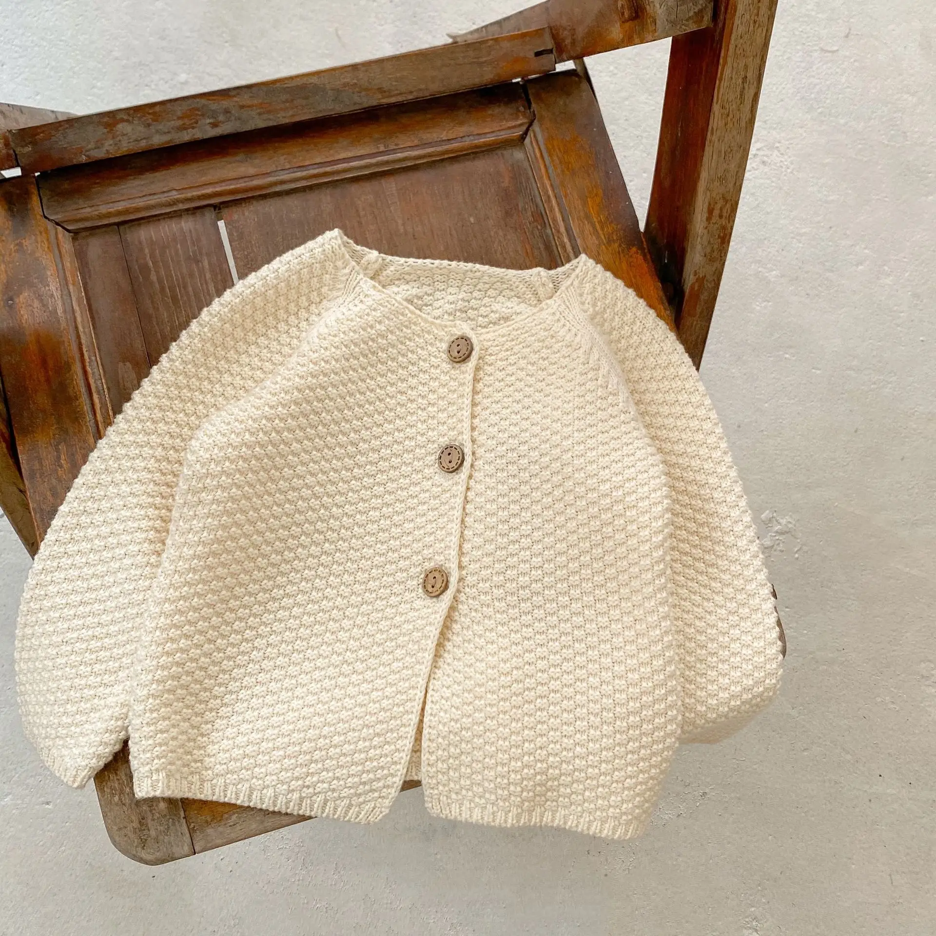 Spring & Autumn Baby Boys Girls Cotton Crewneck Cardigan