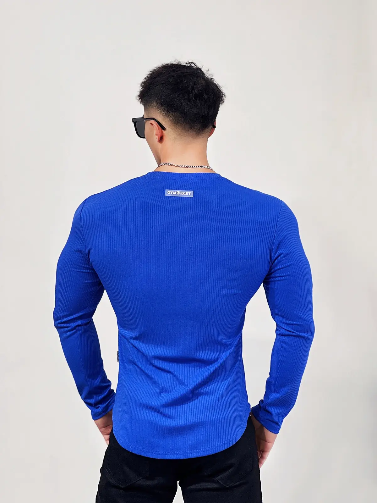 Men's White Long Sleeve Muscle Sports T-Shirt — feature 17