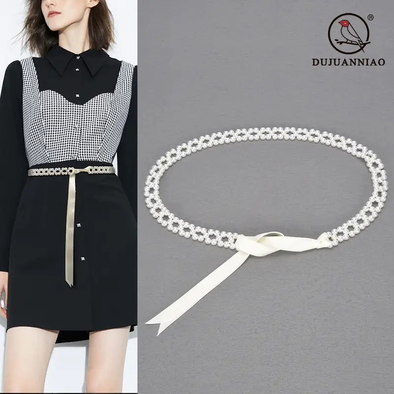 Korean Pearl Waist Chain Women's Dress Shirt Belt - Image 5