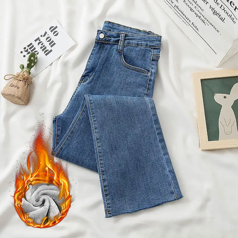 Women Black Slimming Jeans with Fleece Lining - Image 5