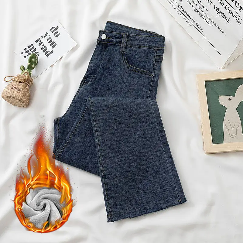 Women Black Slimming Jeans with Fleece Lining - Image 6