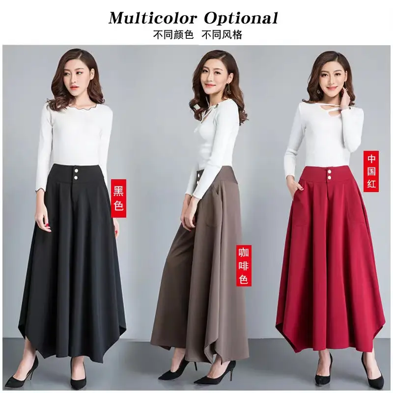 Women Irregular Wide Leg Skirt Pants Black 2026 — feature 1