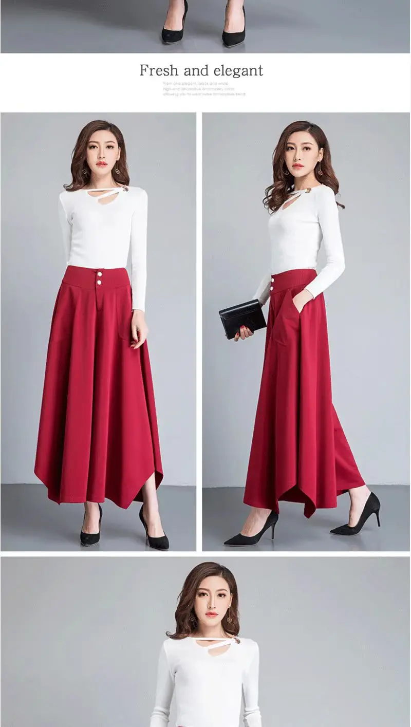 Women Irregular Wide Leg Skirt Pants Black 2026 — feature 11