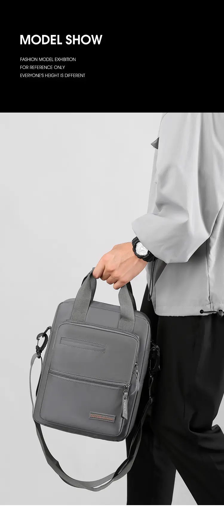 Korean Style Large Capacity Crossbody Bag for Men — feature 19