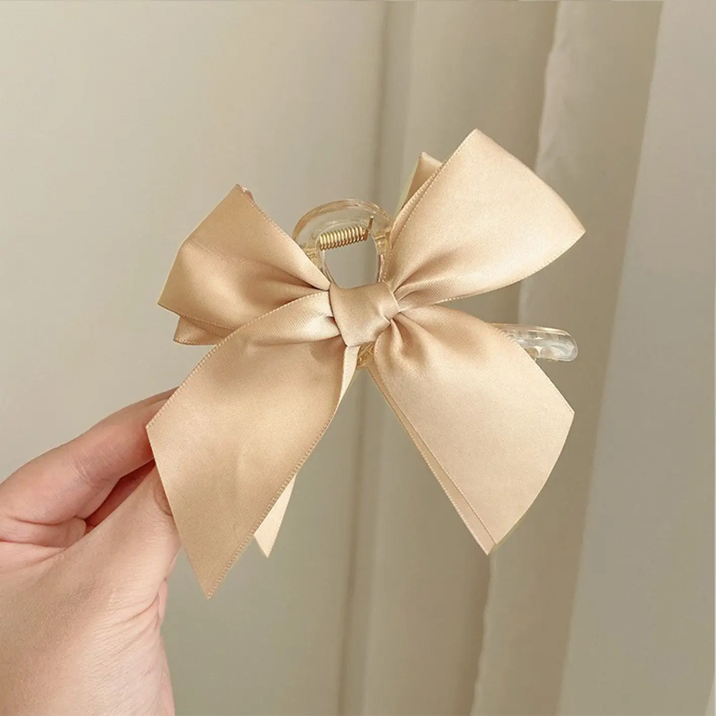 Black Double-Sided Bow Large Grabber Fugitive Princess Headdress Large Elegant Shark Clip Back of the Head Hairpin - Image 14