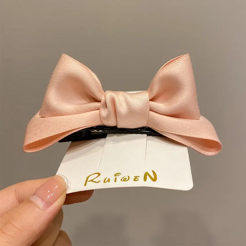 Black Double-Sided Bow Large Grabber Fugitive Princess Headdress Large Elegant Shark Clip Back of the Head Hairpin - Image 19