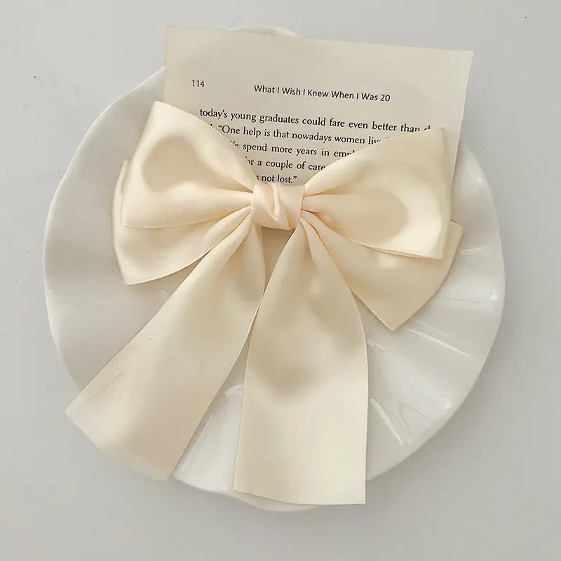 Black Double-Sided Bow Large Grabber Fugitive Princess Headdress Large Elegant Shark Clip Back of the Head Hairpin - Image 22