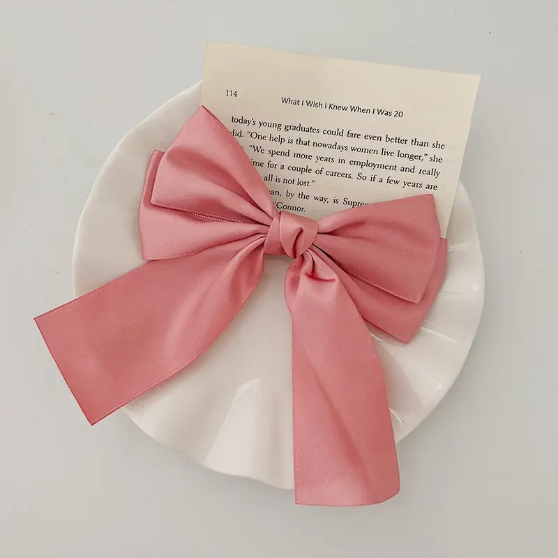 Black Double-Sided Bow Large Grabber Fugitive Princess Headdress Large Elegant Shark Clip Back of the Head Hairpin - Image 23