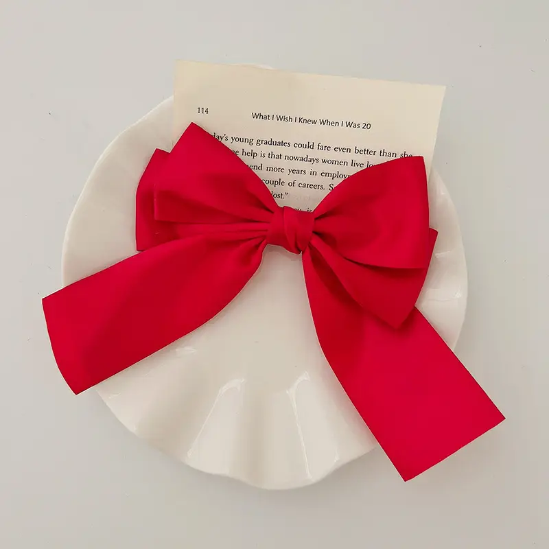 Black Double-Sided Bow Large Grabber Fugitive Princess Headdress Large Elegant Shark Clip Back of the Head Hairpin - Image 24