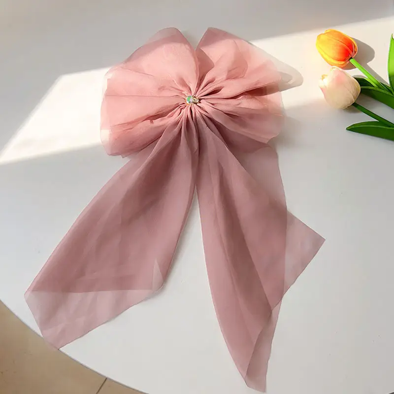 Black Double-Sided Bow Large Grabber Fugitive Princess Headdress Large Elegant Shark Clip Back of the Head Hairpin - Image 35