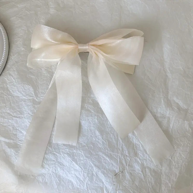 Black Double-Sided Bow Large Grabber Fugitive Princess Headdress Large Elegant Shark Clip Back of the Head Hairpin - Image 38