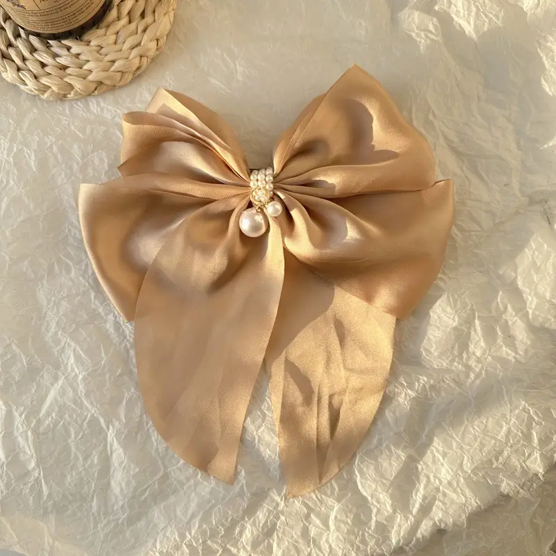 Black Double-Sided Bow Large Grabber Fugitive Princess Headdress Large Elegant Shark Clip Back of the Head Hairpin - Image 49