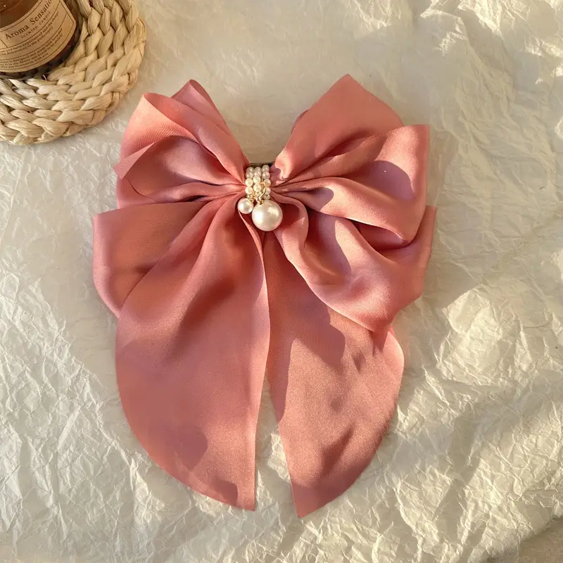 Black Double-Sided Bow Large Grabber Fugitive Princess Headdress Large Elegant Shark Clip Back of the Head Hairpin - Image 50