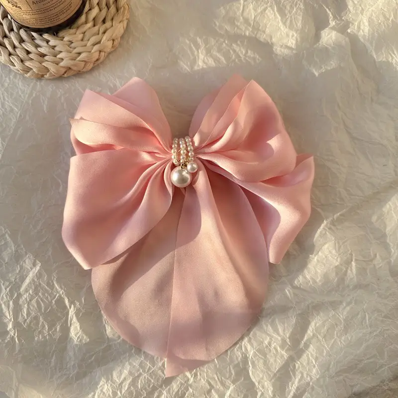 Black Double-Sided Bow Large Grabber Fugitive Princess Headdress Large Elegant Shark Clip Back of the Head Hairpin - Image 51