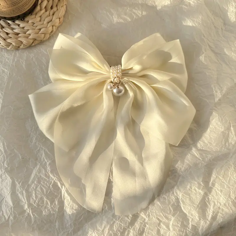 Black Double-Sided Bow Large Grabber Fugitive Princess Headdress Large Elegant Shark Clip Back of the Head Hairpin - Image 54