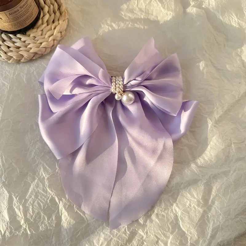 Black Double-Sided Bow Large Grabber Fugitive Princess Headdress Large Elegant Shark Clip Back of the Head Hairpin - Image 55