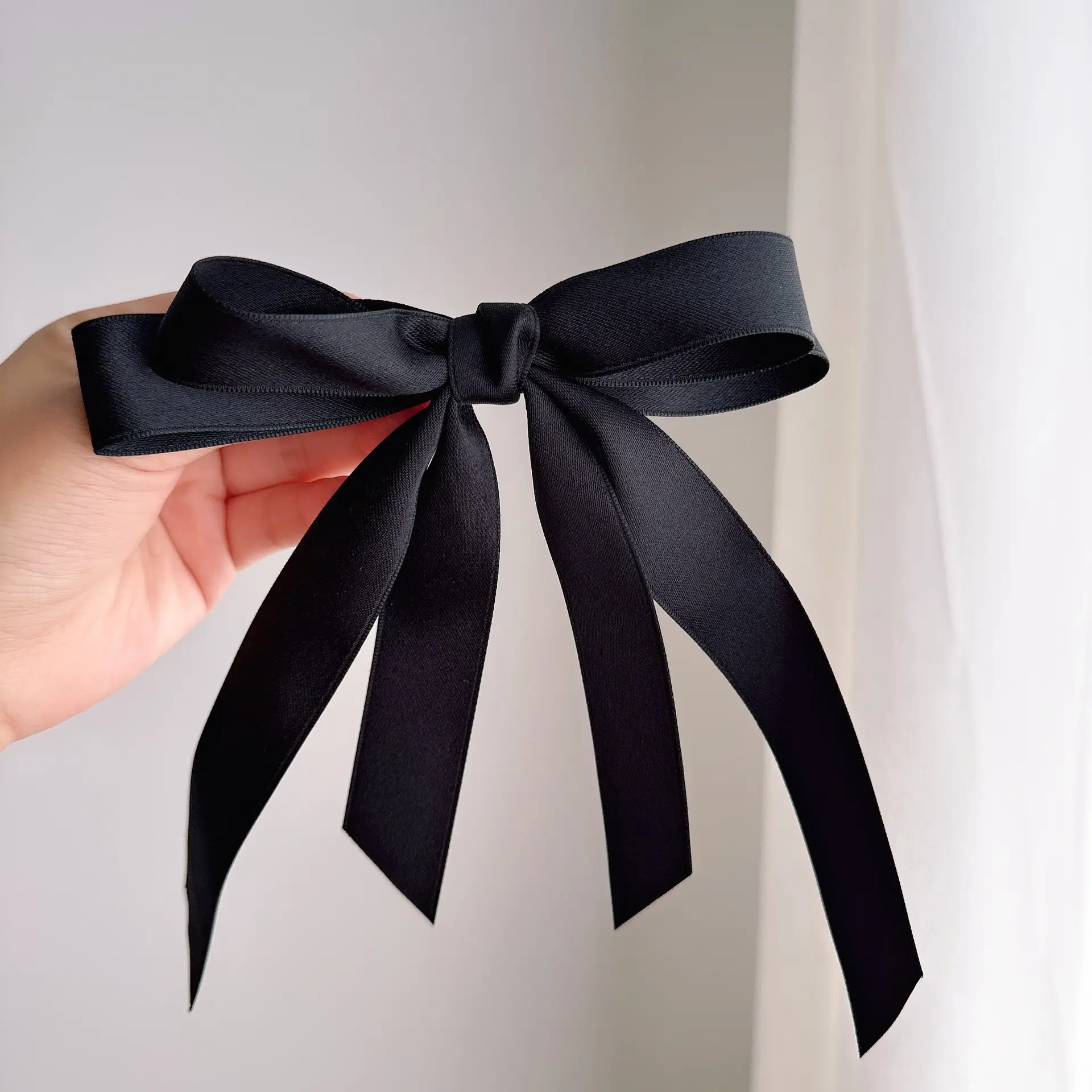 Black Double-Sided Bow Large Grabber Fugitive Princess Headdress Large Elegant Shark Clip Back of the Head Hairpin - Image 62