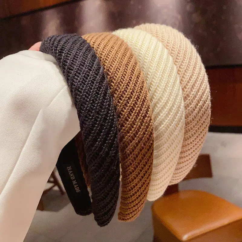 Black Twill Hairband Wide Edge for Women - Image 6