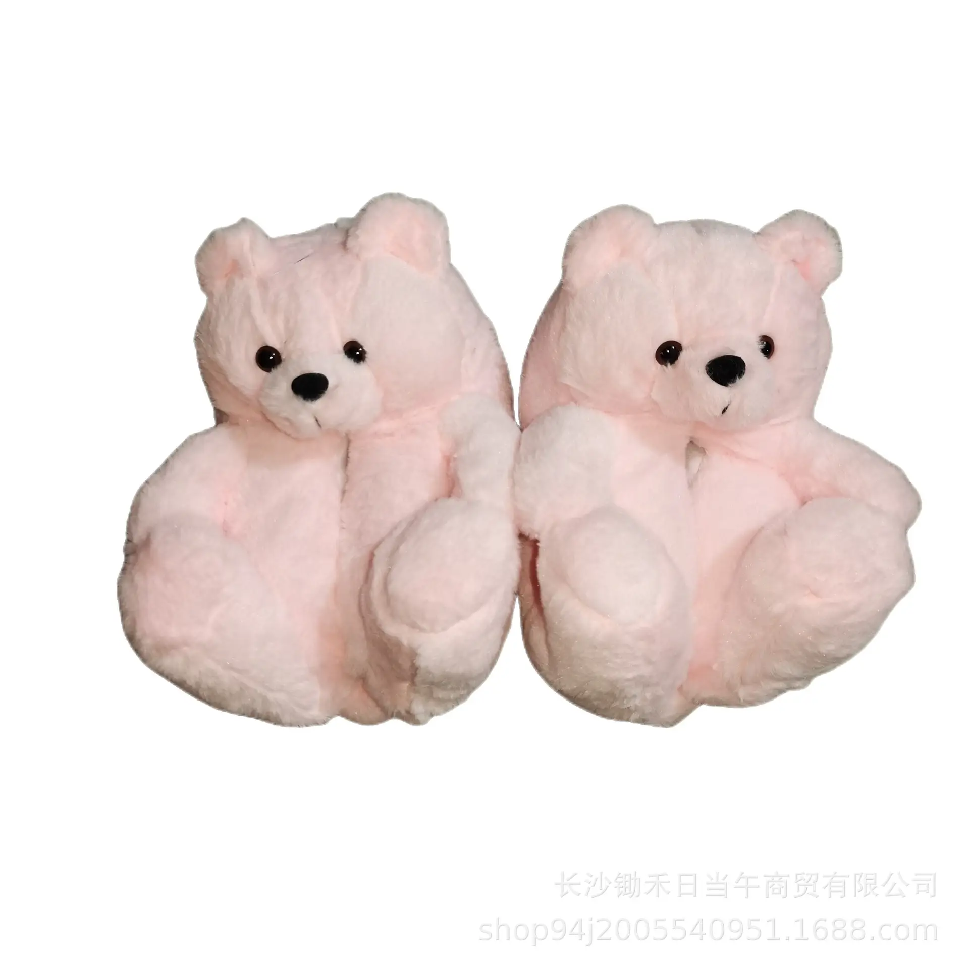 Orange Plush Teddy Bear Slippers Set of 2 — feature 6