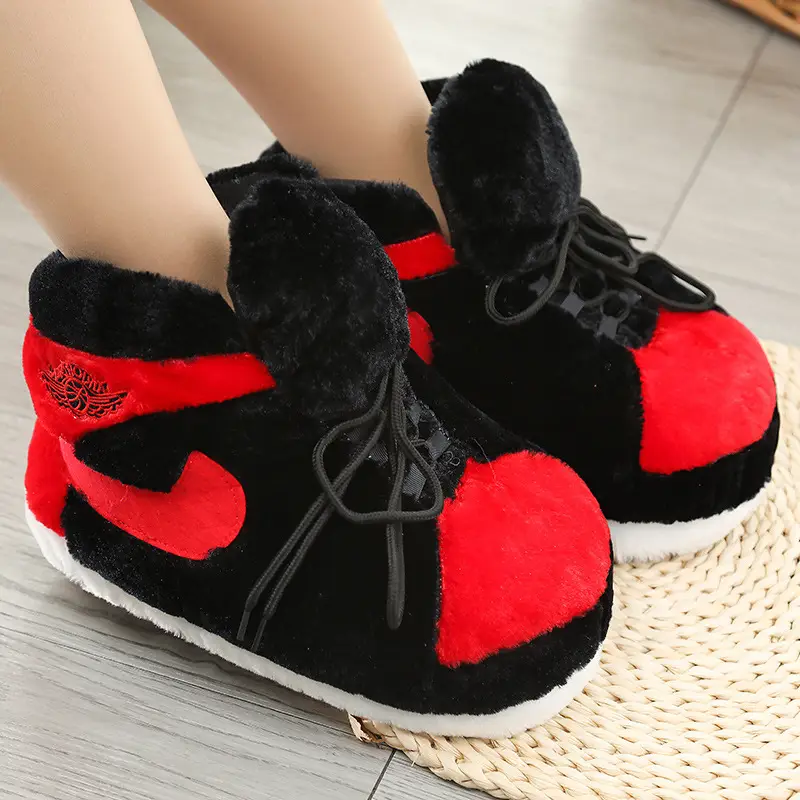 Orange Plush Teddy Bear Slippers Set of 2 - Image 6