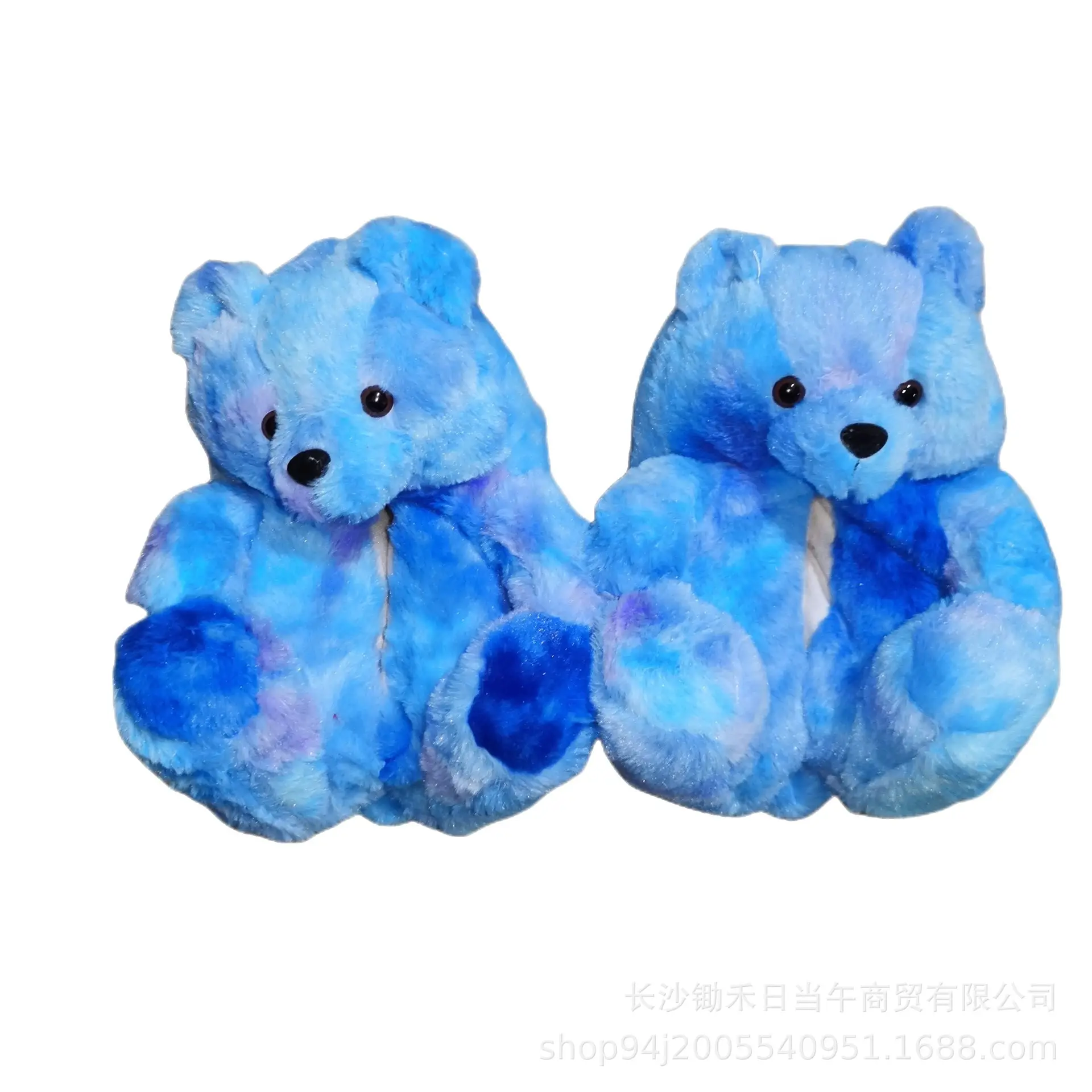 Orange Plush Teddy Bear Slippers Set of 2 — feature 2