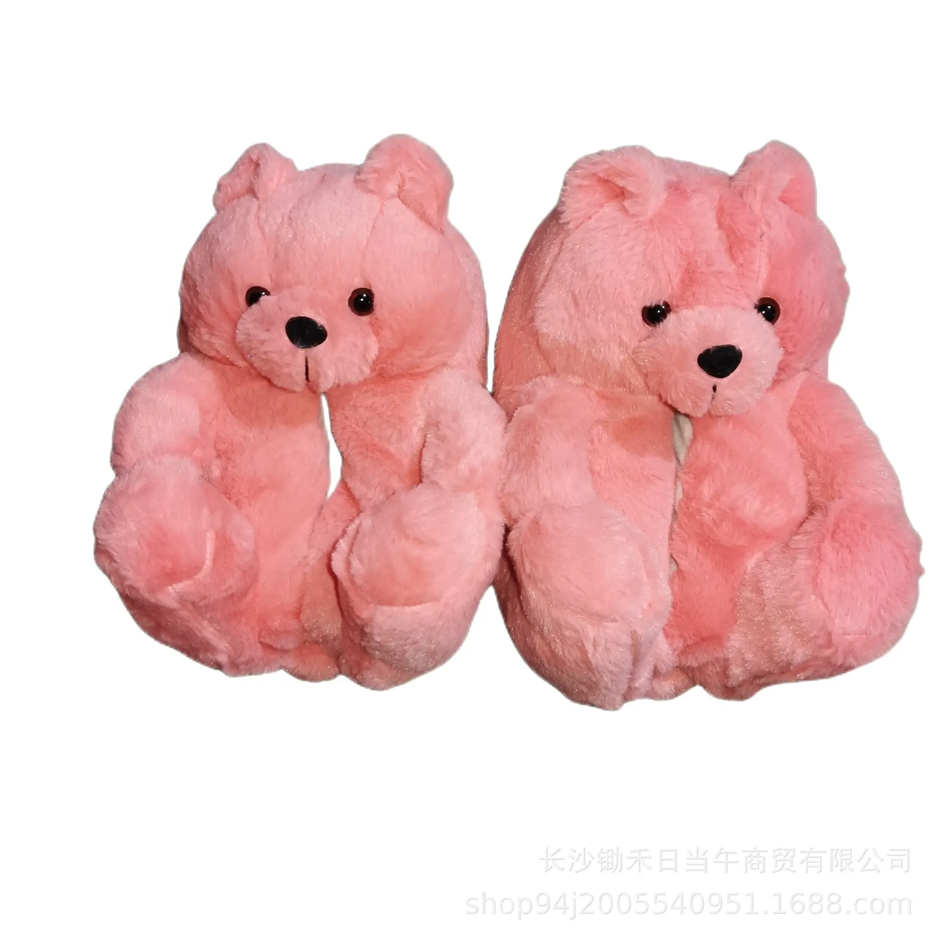 Orange Plush Teddy Bear Slippers Set of 2 — feature 7