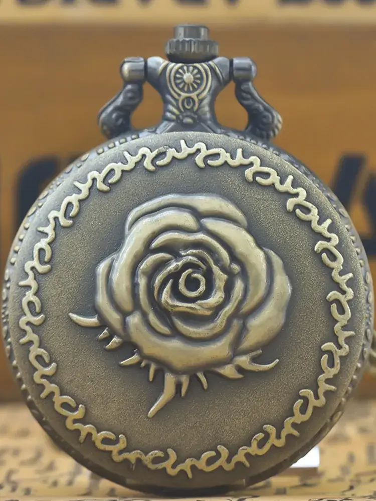 Vintage Rose Rose Pocket Watch Necklace for Women — feature 20