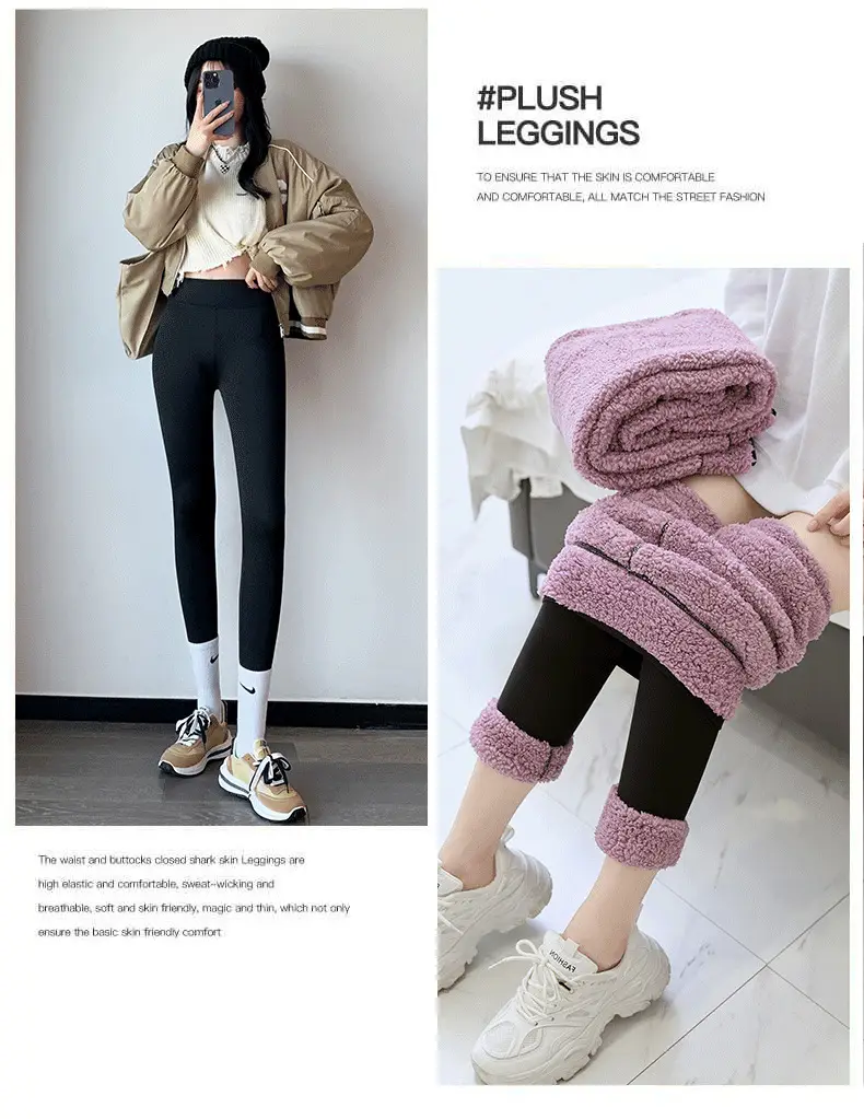 Warm Fleece Lined Shark Pants for Women — feature 13