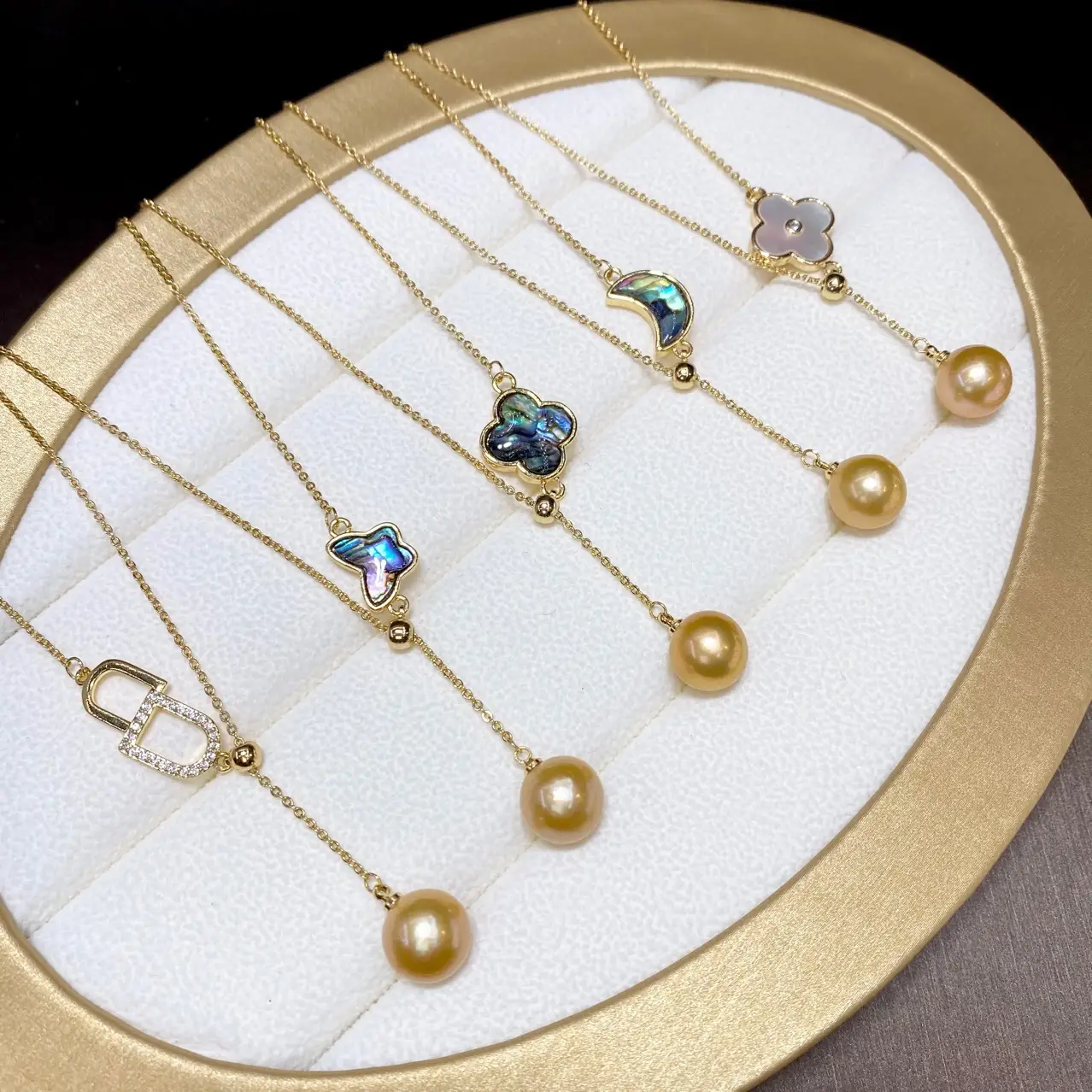 Foreign Trade Gold Pearl Pendant Necklace with Mother Shell Design - Image 8