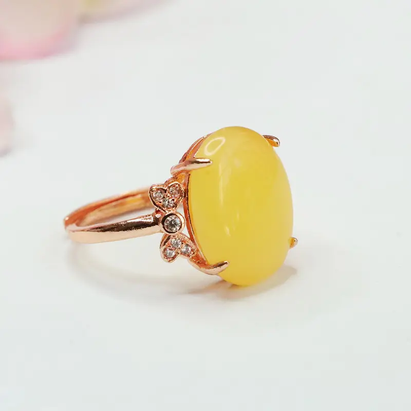 Yellow Honey Glitter Gold Ring for Women - Image 3