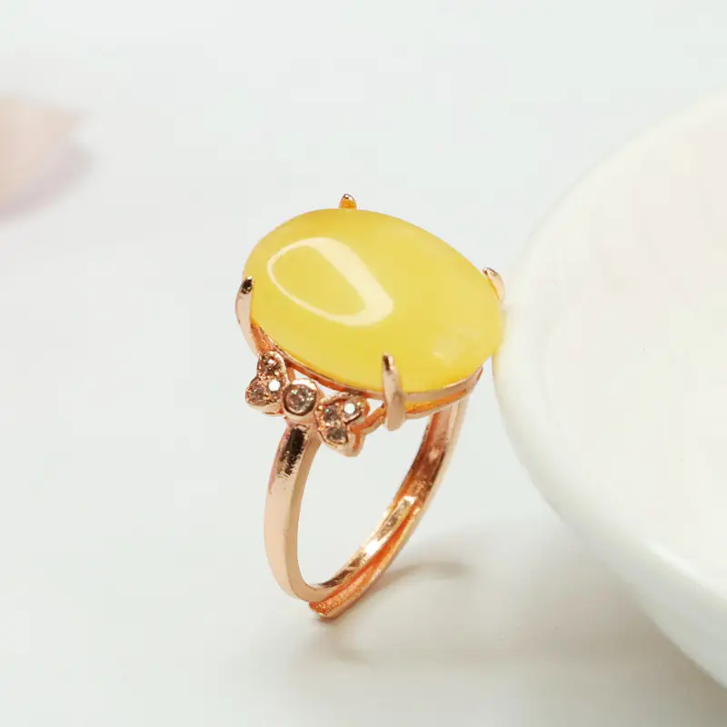 Yellow Honey Glitter Gold Ring for Women - Image 5