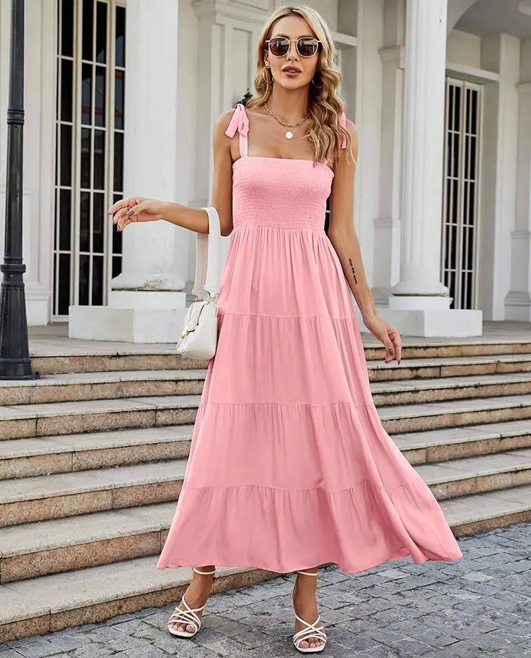 Pink Long Sleeve Printed Dress for Women 2025 - Image 3