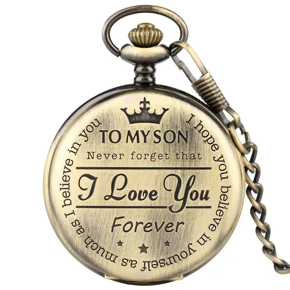 TOMYSON English Letter Pocket Watch Necklace Chain Watch - Image 4