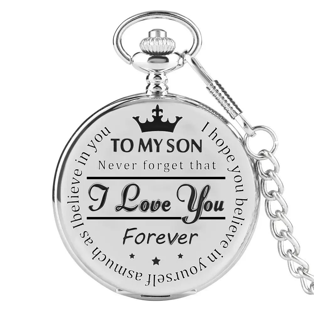 TOMYSON English Letter Pocket Watch Necklace Chain Watch - Image 2