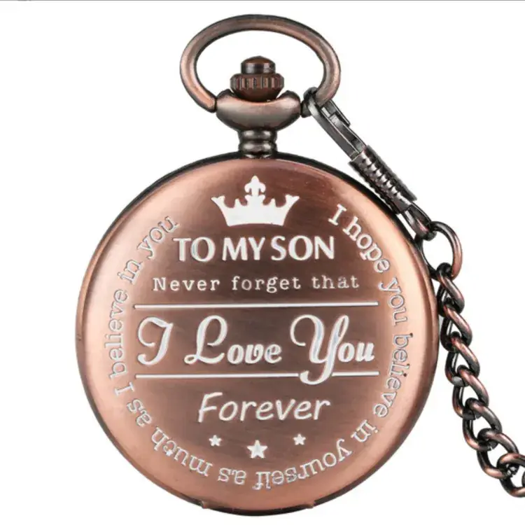 TOMYSON English Letter Pocket Watch Necklace Chain Watch — feature 13