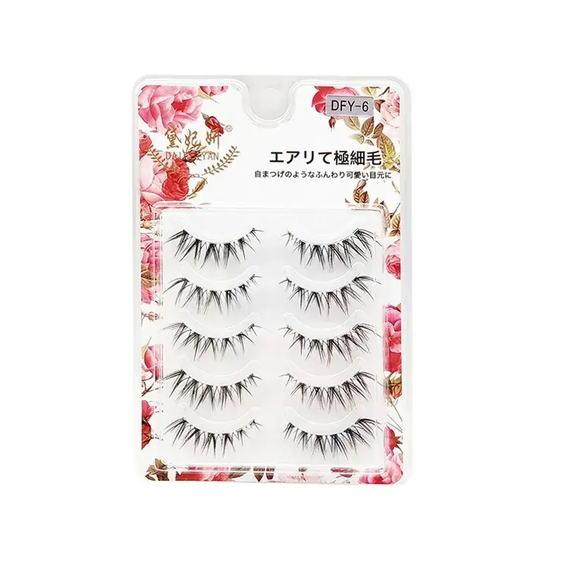 Dai Feiyan Air Sense False Eyelashes Natural Fish Tail Transparent Soft Thin Stem Eyelashes Eye Tail Elongated DFY-6 Five Pairs