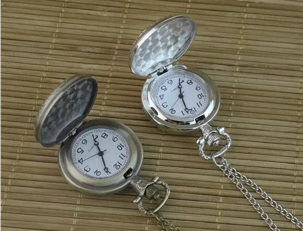 Black Metal Cross Mirror Pocket Watch Necklace for Men Women — feature 12